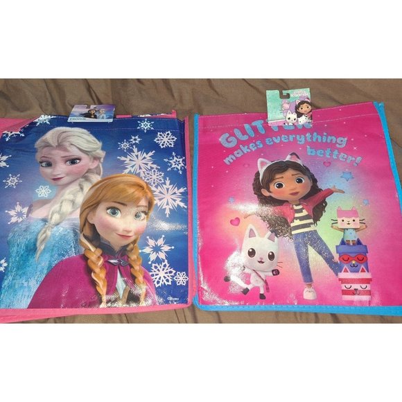Gabbys Dollhouse & Frozen Reuseable Shoulder Strap Bags For Kids Gifts - Picture 1 of 3